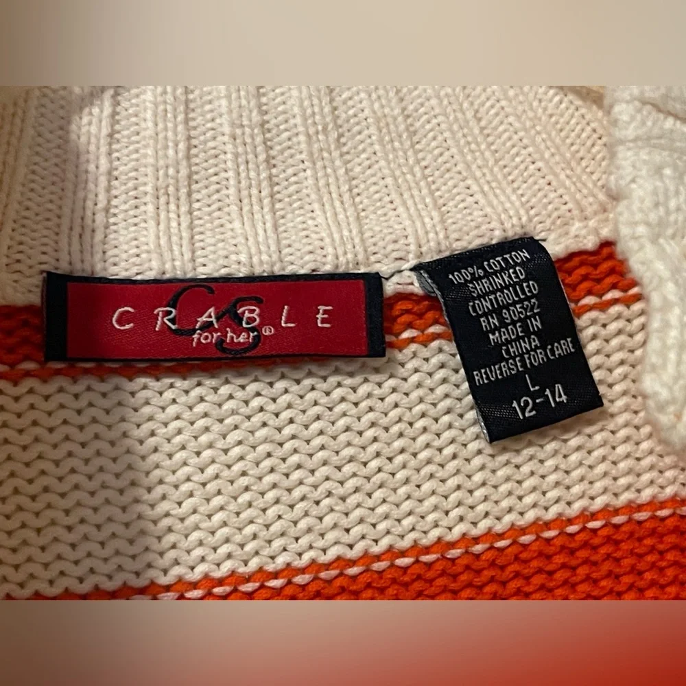 Clemson Tigers Women’s Varsity Knit Sweater Football Crable LRG 12-14 PRE OWNED